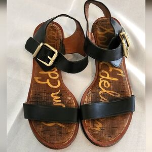 Sam Edelman Black Trixie Buckle Sandal 6.5 M